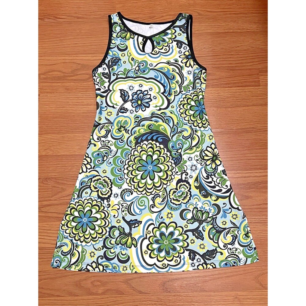 NUU MUU "Waterlily Grasshopper" Sleeveless A-Line Dress Activewear Size XS *FLAW